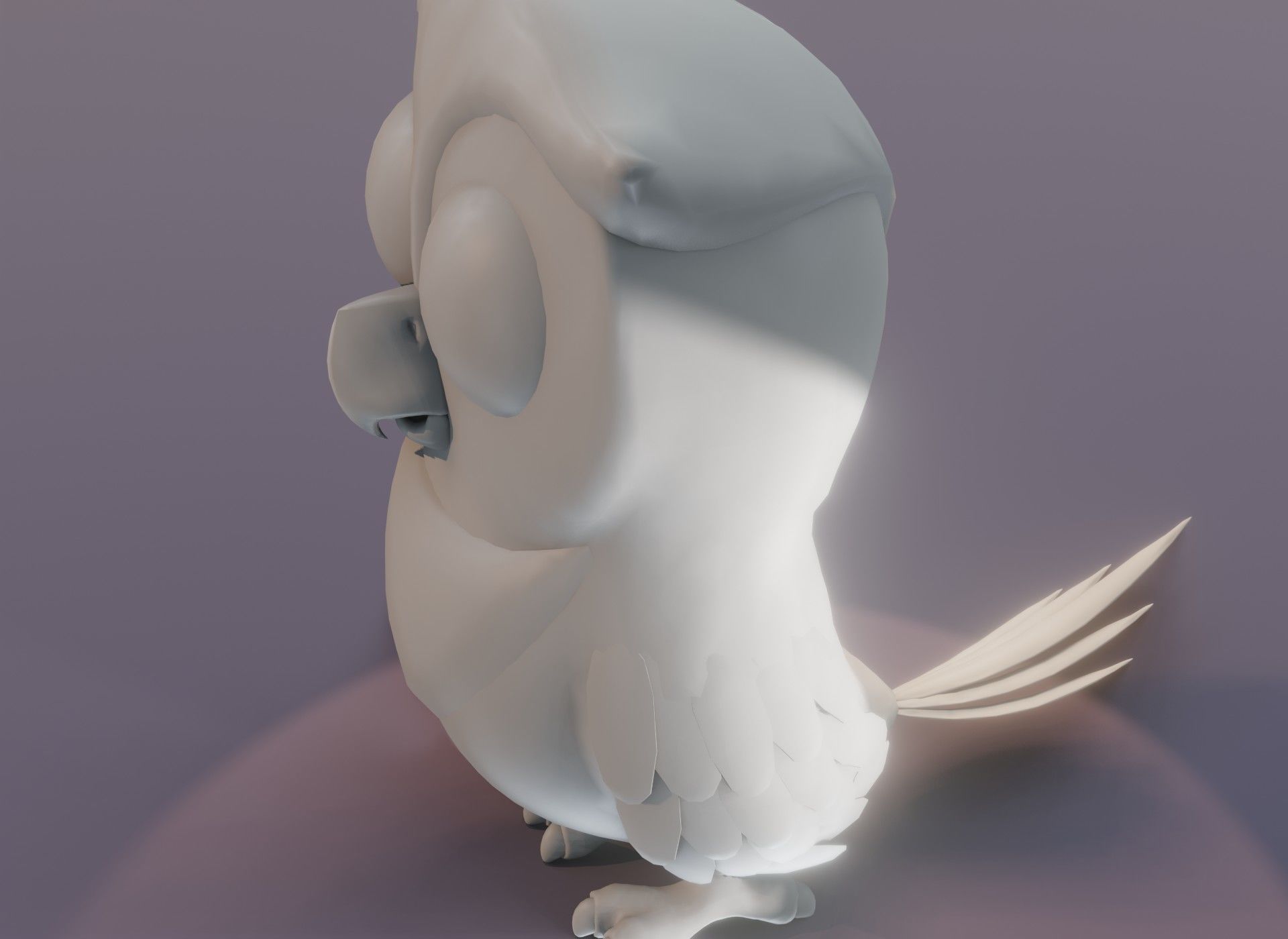 Cartoon Owl Rigged Base Mesh 3D Model Low-poly 3D model_12