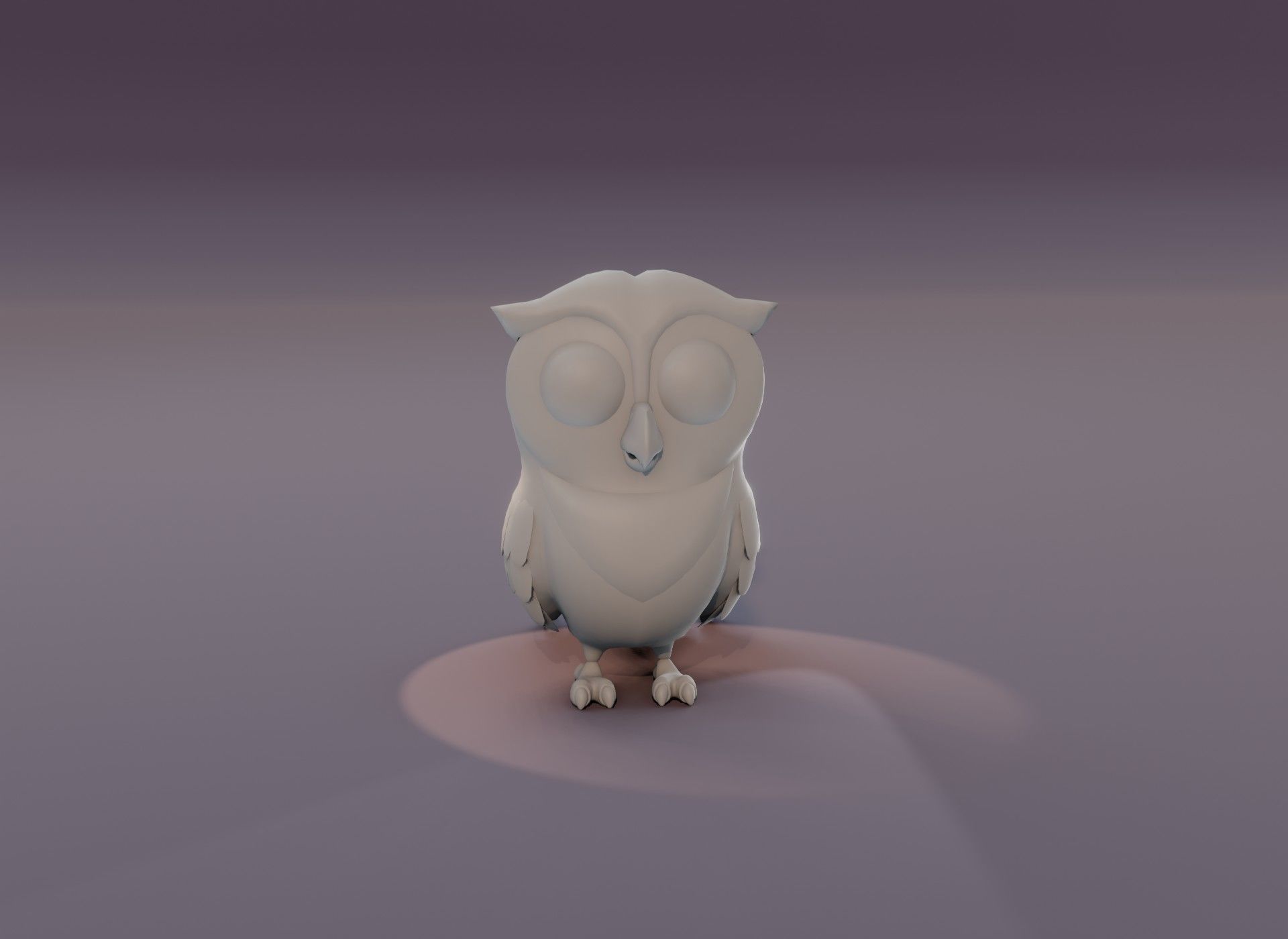 Cartoon Owl Rigged Base Mesh 3D Model Low-poly 3D model_16