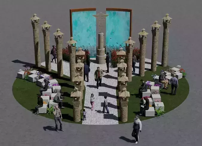 Memorial design on a street 