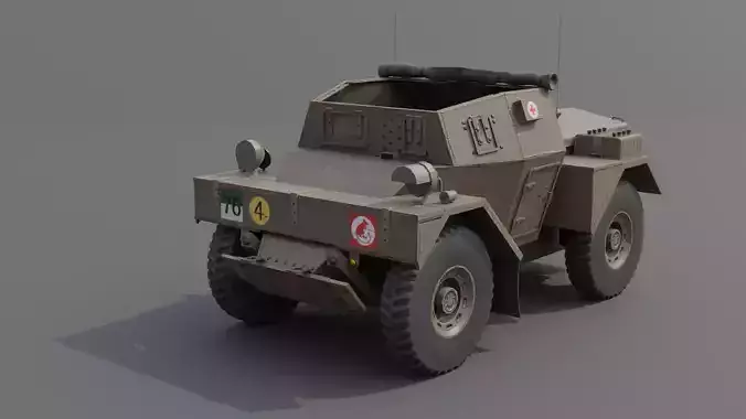 Daimler Dingo Scout Car Low-poly 3D model