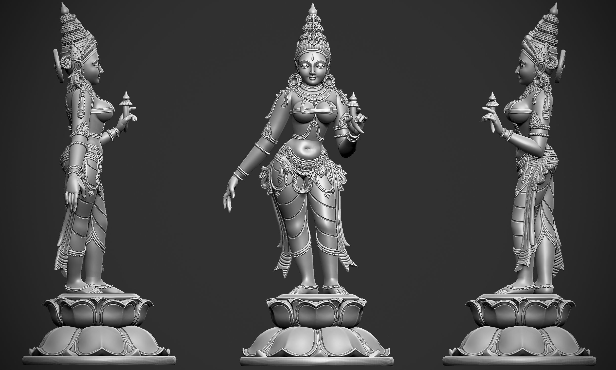 Bhudevi Ancient Sculpture 3D print model_21