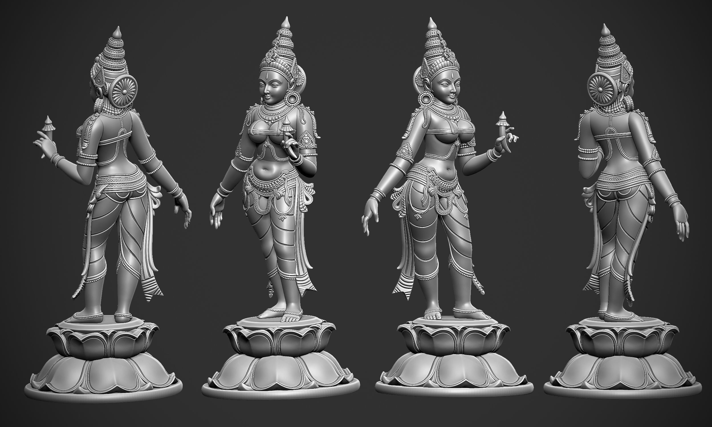 Bhudevi Ancient Sculpture 3D print model_1