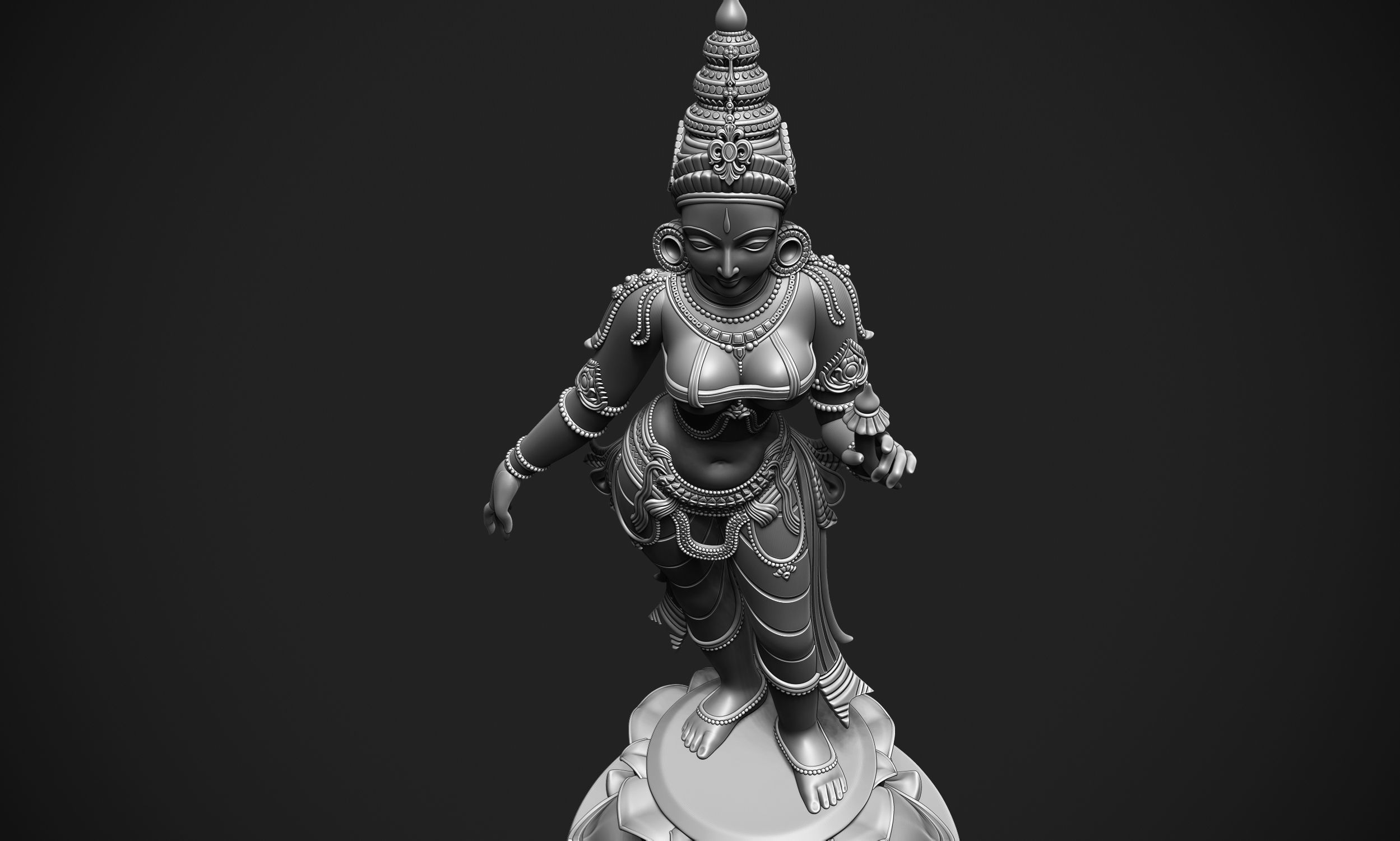 Bhudevi Ancient Sculpture 3D print model_19