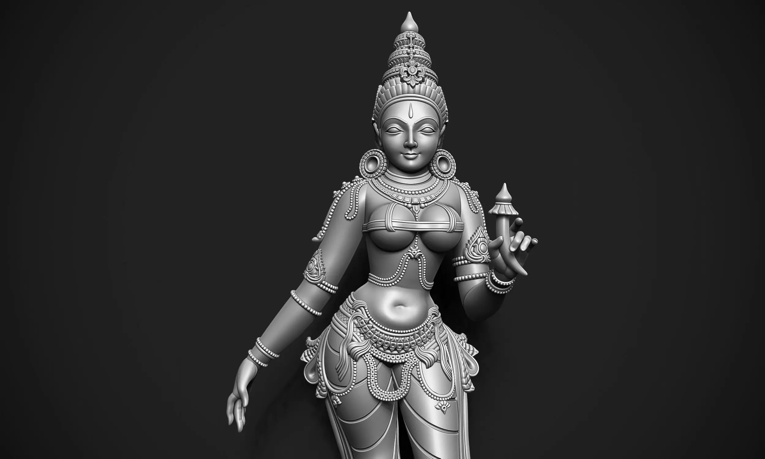 Bhudevi Ancient Sculpture 3D print model_0