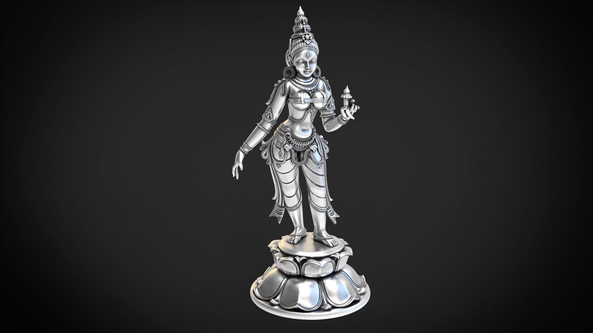 Bhudevi Ancient Sculpture 3D print model_24
