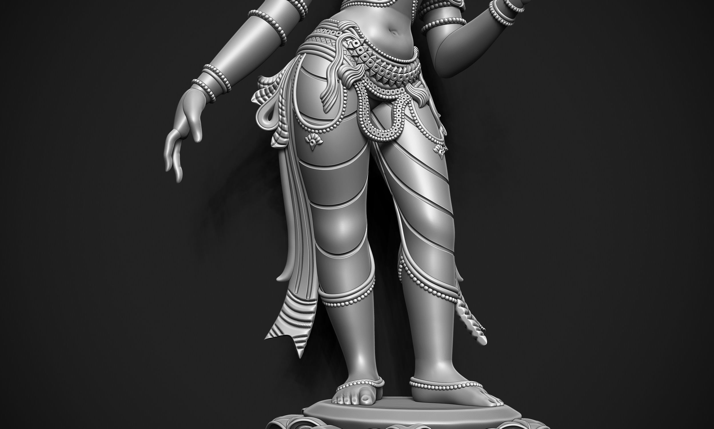 Bhudevi Ancient Sculpture 3D print model_11
