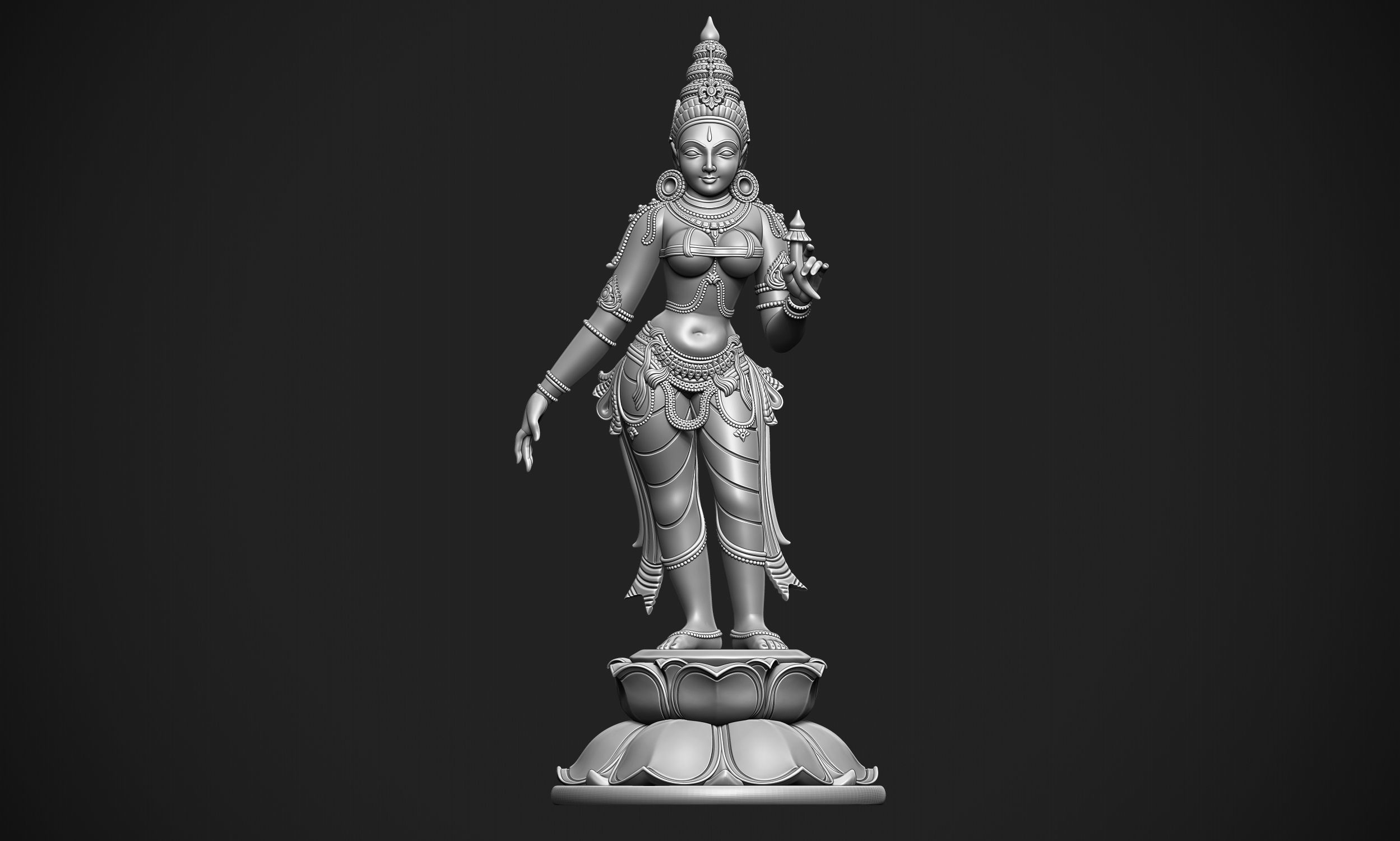 Bhudevi Ancient Sculpture 3D print model_2
