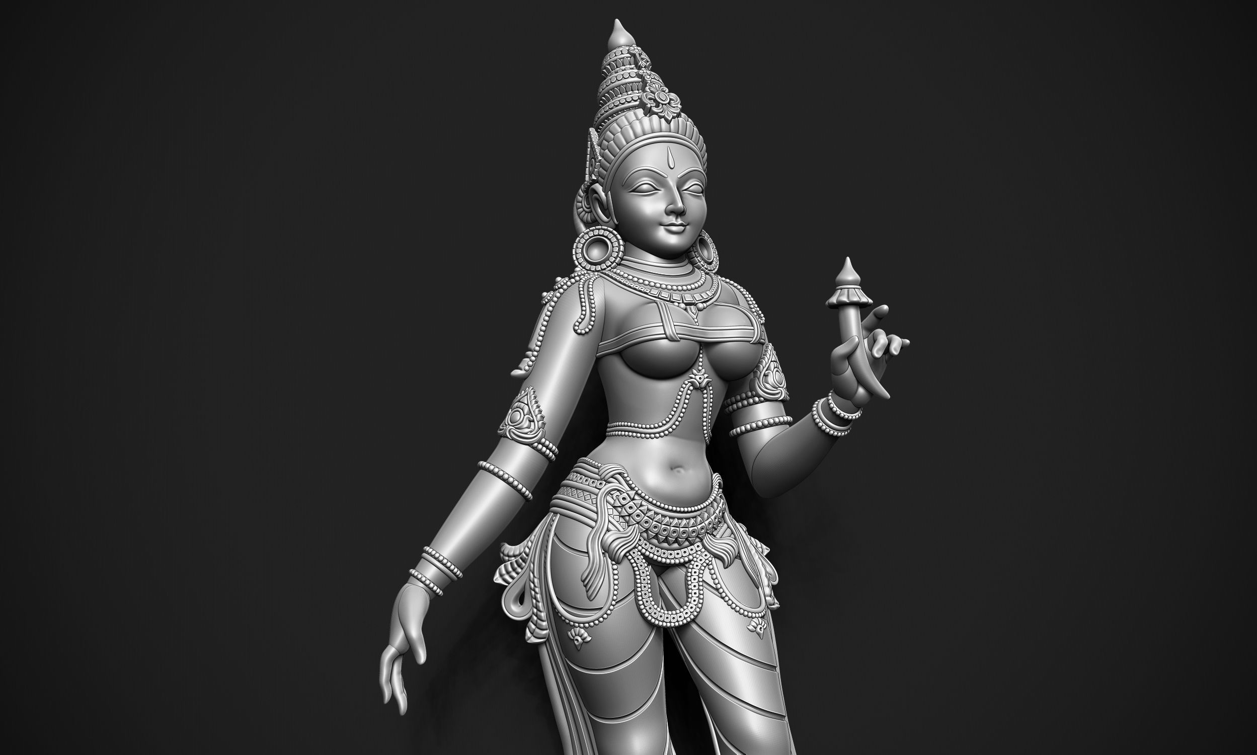 Bhudevi Ancient Sculpture 3D print model_6