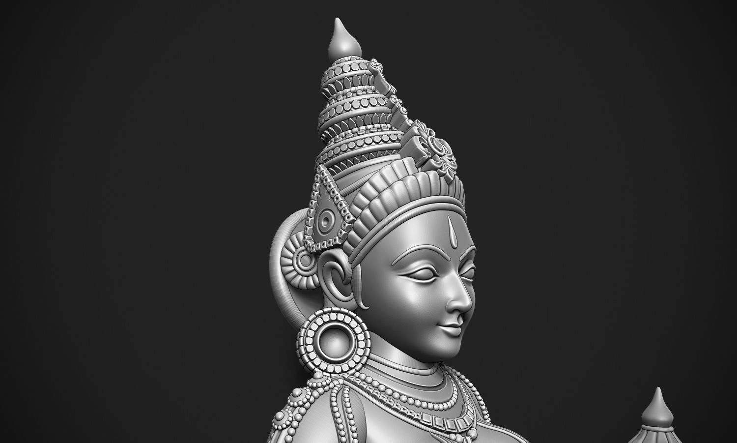 Bhudevi Ancient Sculpture 3D print model_4
