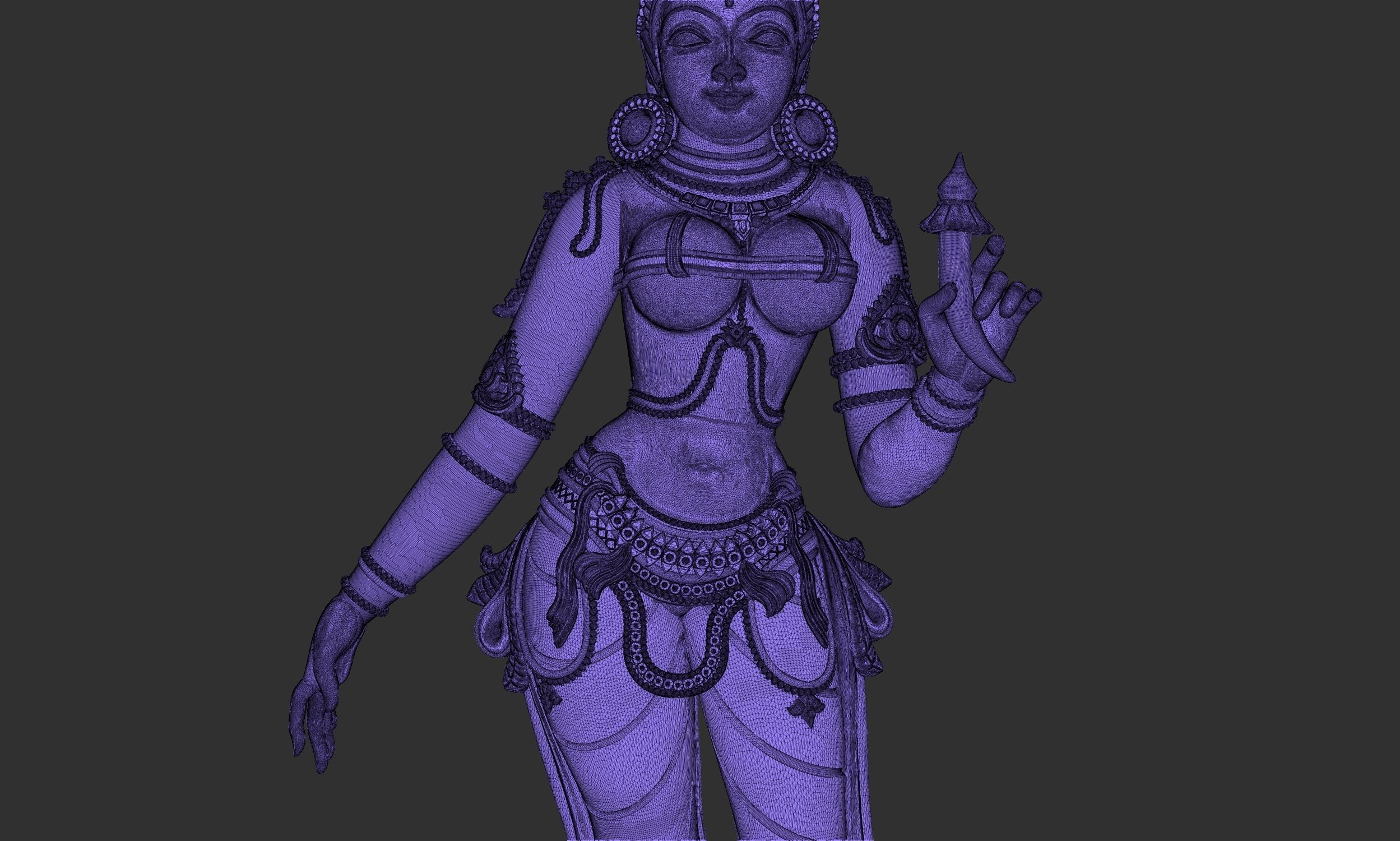Bhudevi Ancient Sculpture 3D print model_23