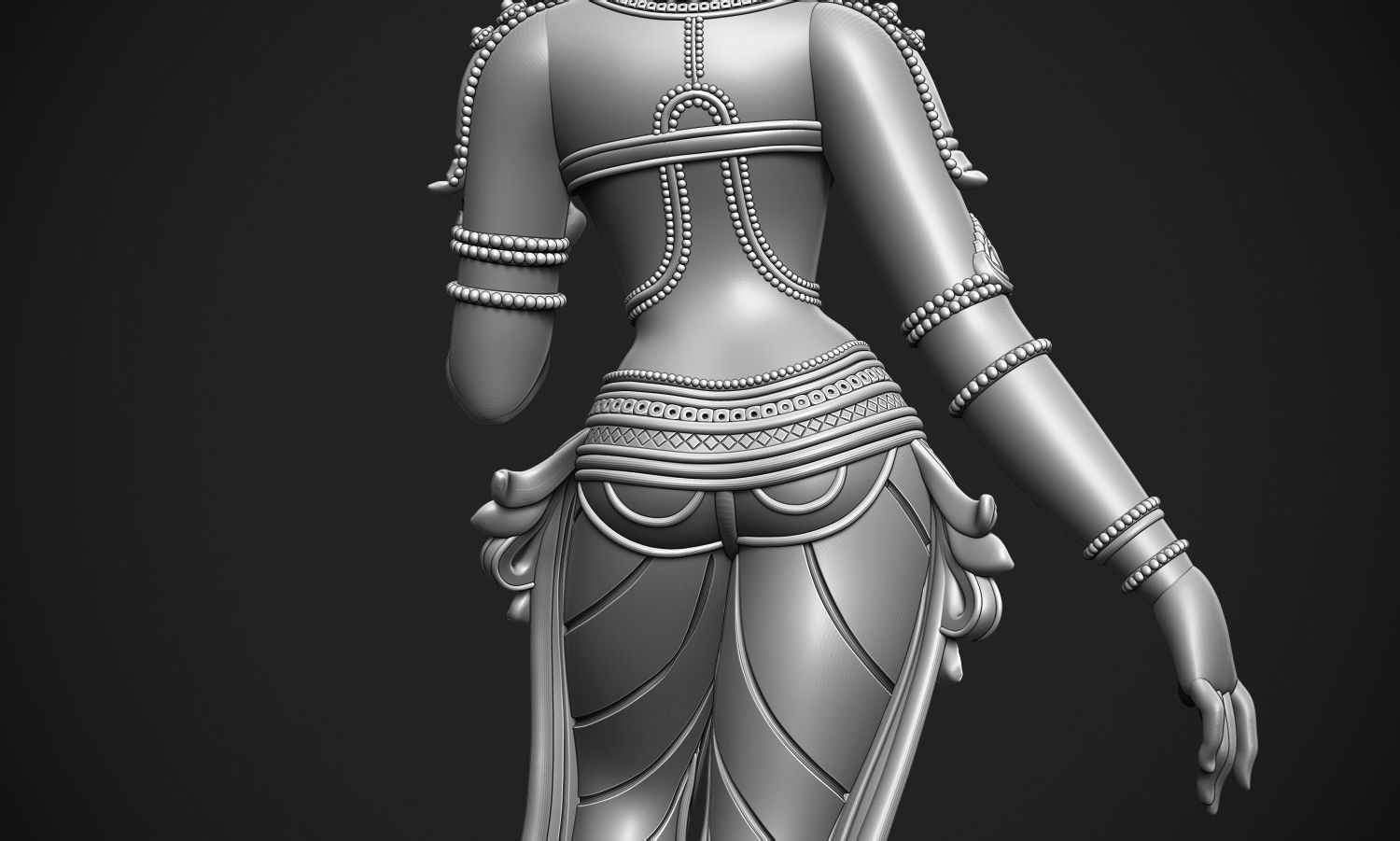 Bhudevi Ancient Sculpture 3D print model_17