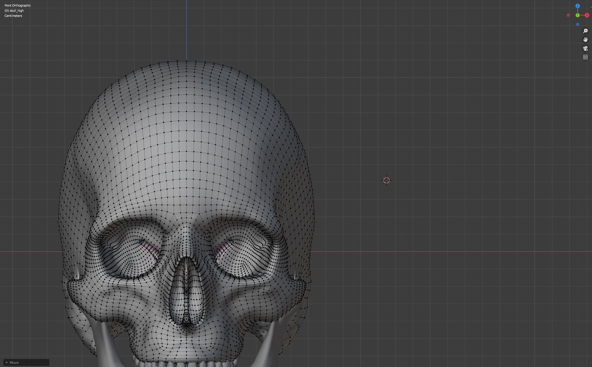 Human skull Low-poly 3D model_1