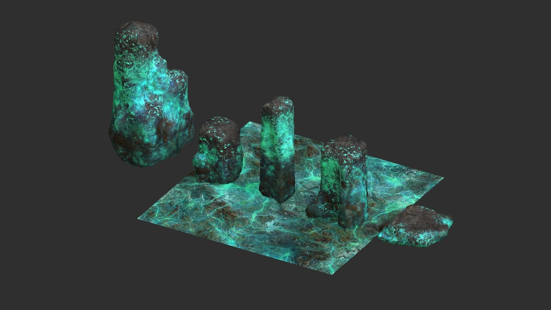 Rock Set 06 - Magic Low-poly 3D model_13