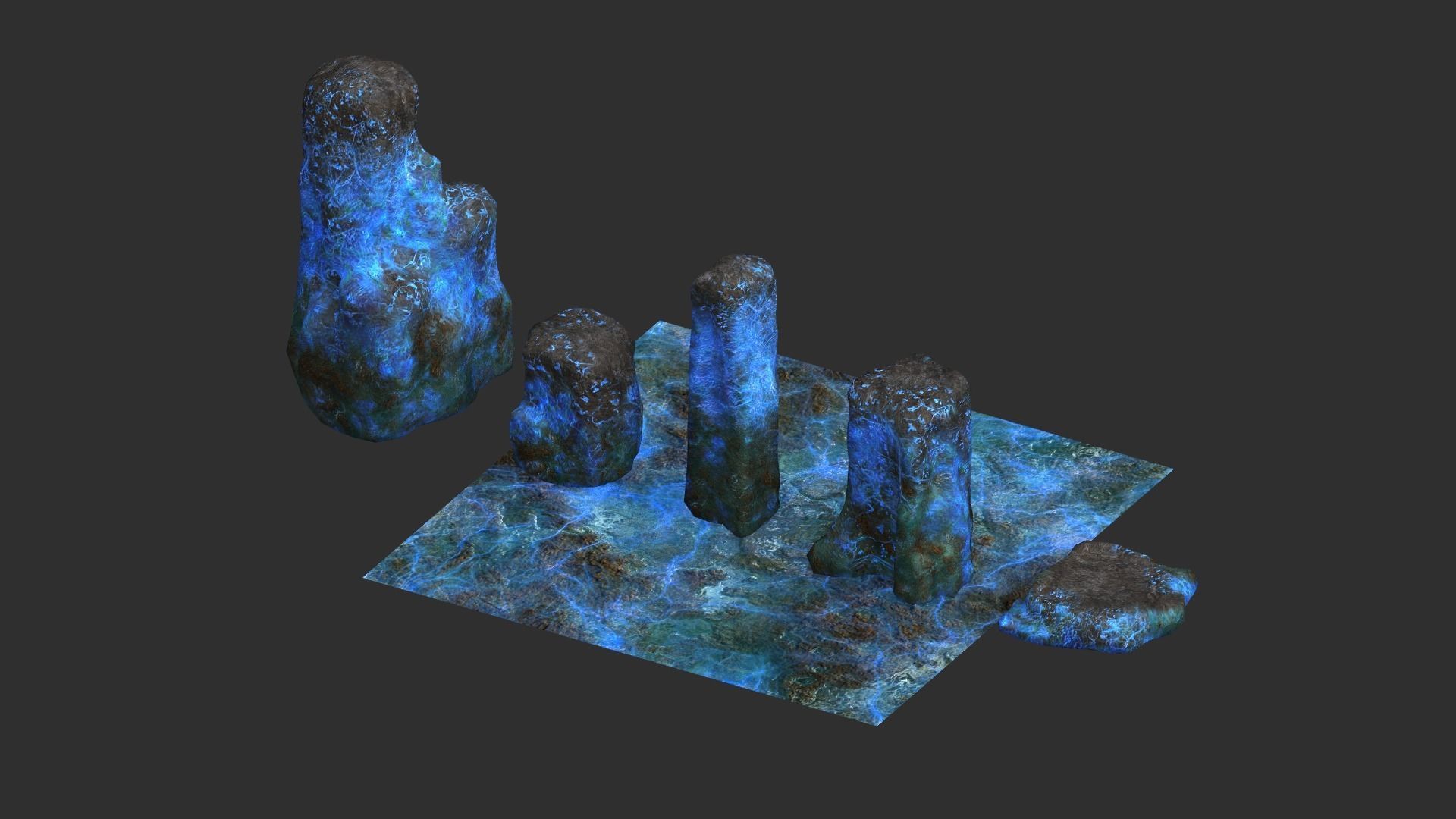 Rock Set 06 - Magic Low-poly 3D model_11