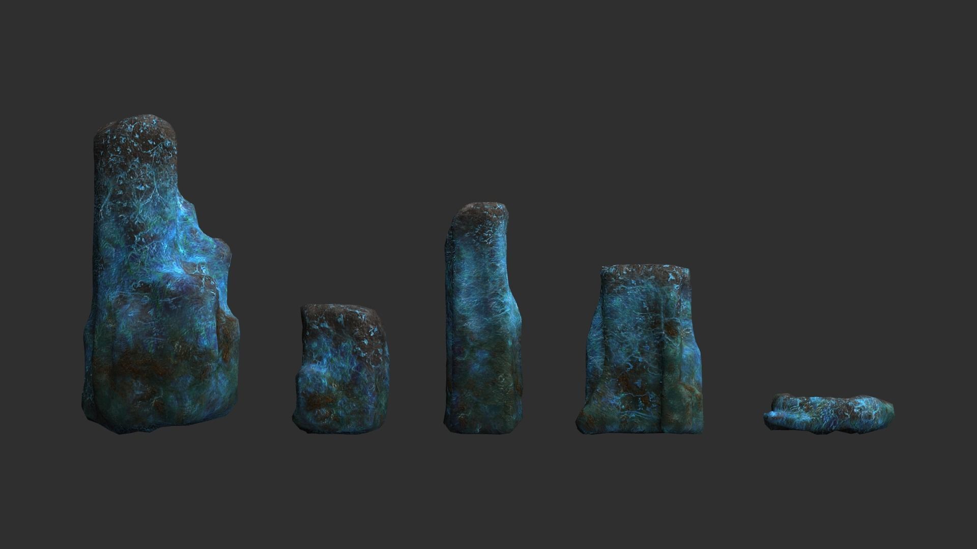 Rock Set 06 - Magic Low-poly 3D model_4