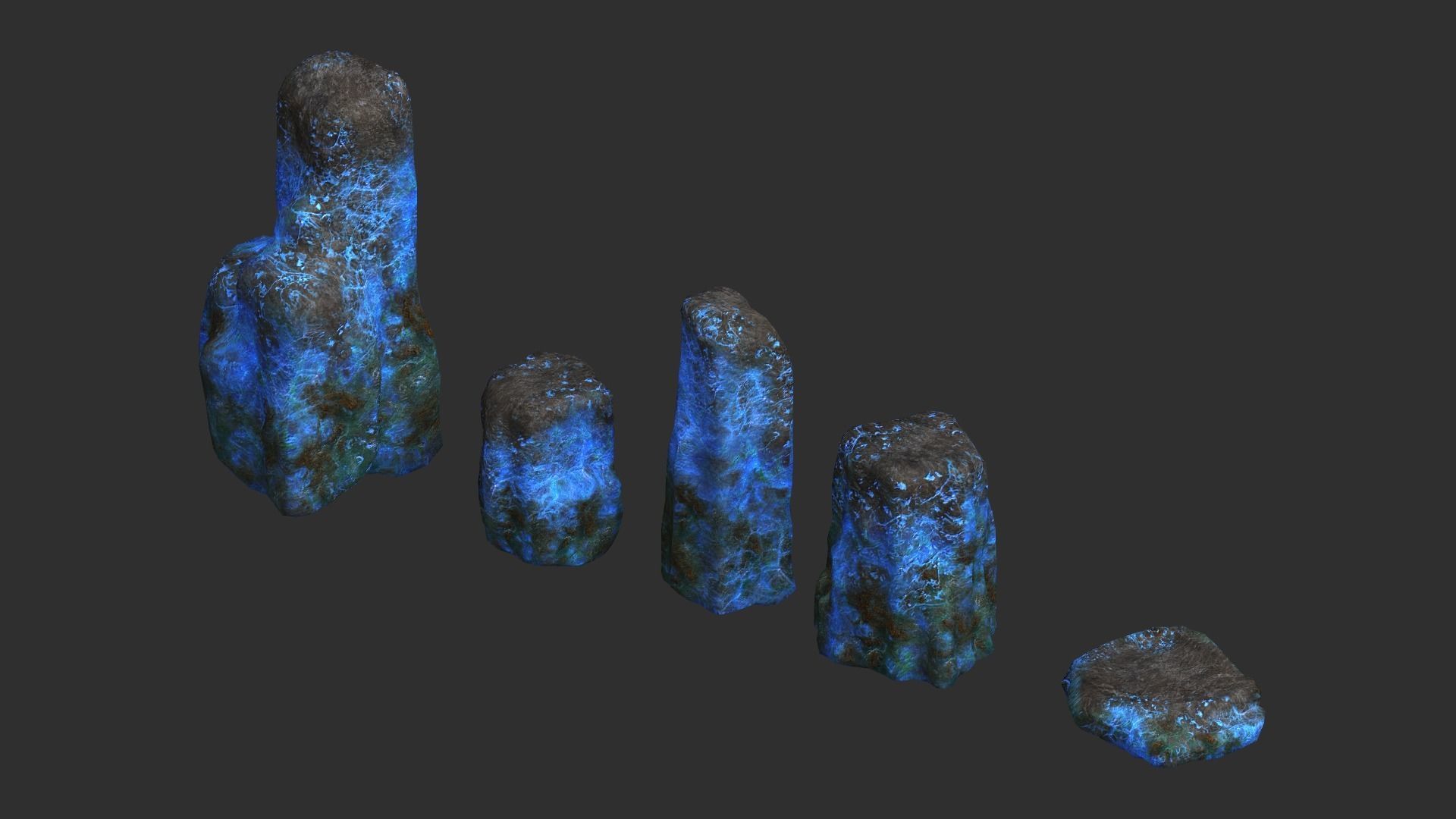 Rock Set 06 - Magic Low-poly 3D model_2