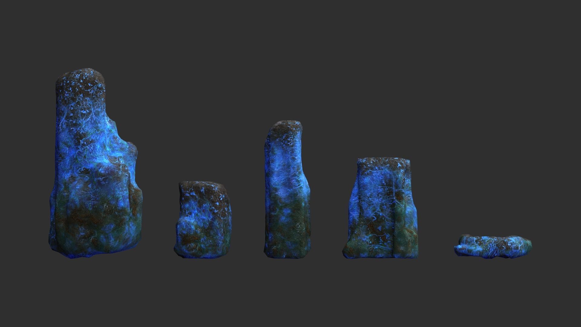 Rock Set 06 - Magic Low-poly 3D model_3