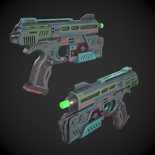 Sci-fi Plasma Sidearm Low-poly 3D model