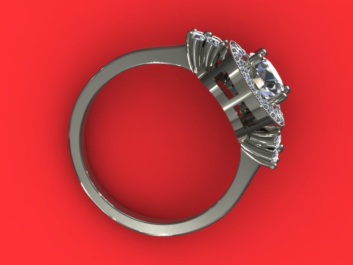 Precious Diamond Ring R7 3D print model_6
