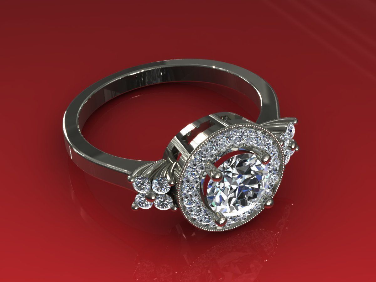 Precious Diamond Ring R7 3D print model_7