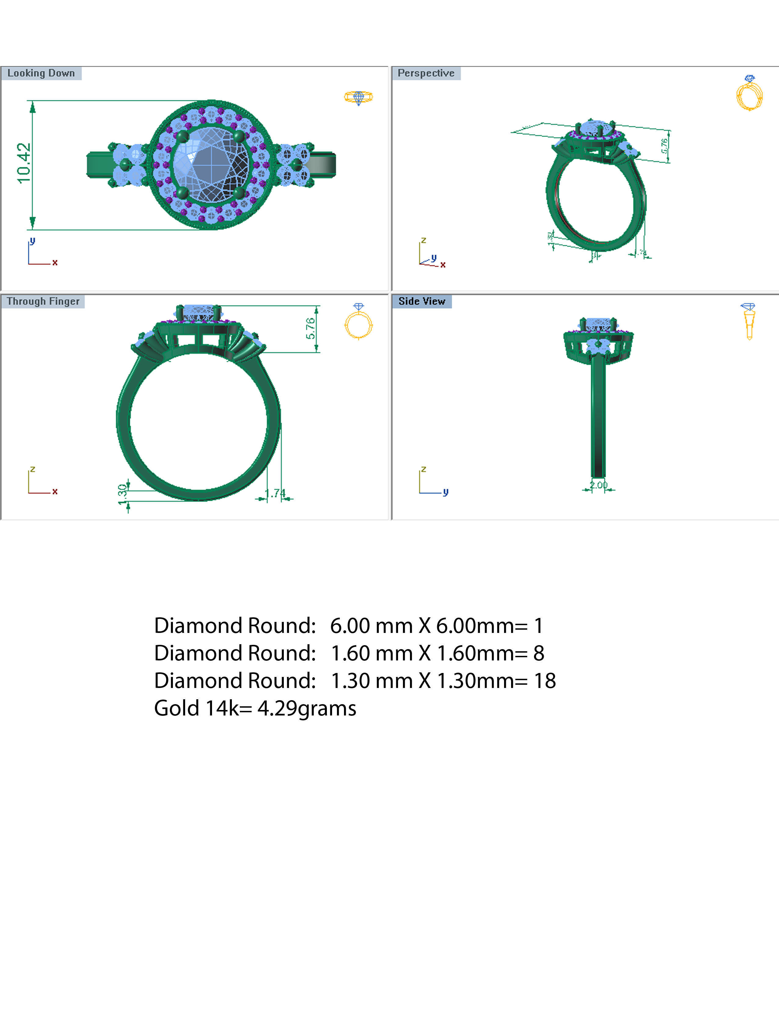 Precious Diamond Ring R7 3D print model_12