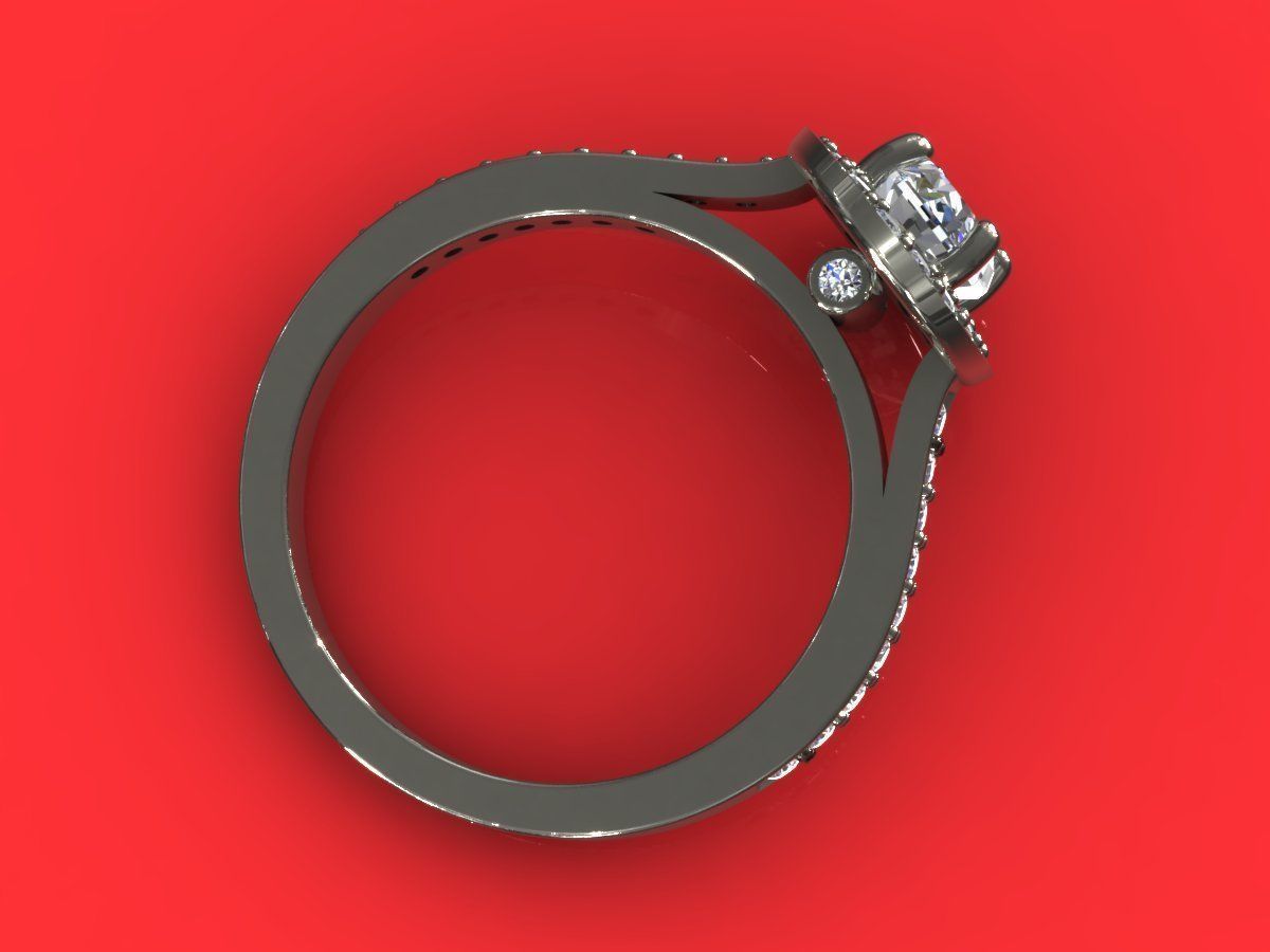 Oval One Row Diamond Ring SD 3D print model_7