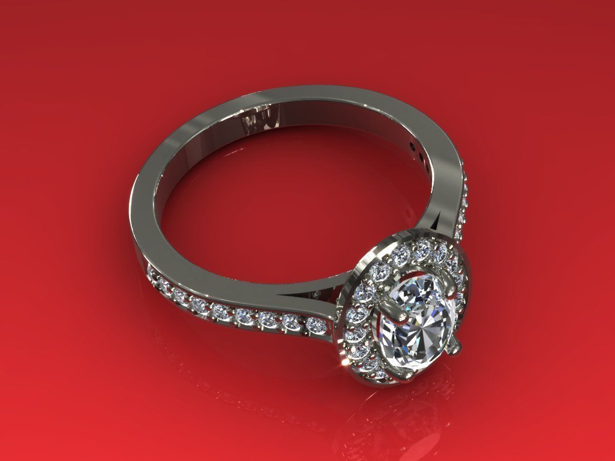 Oval One Row Diamond Ring SD 3D print model_8