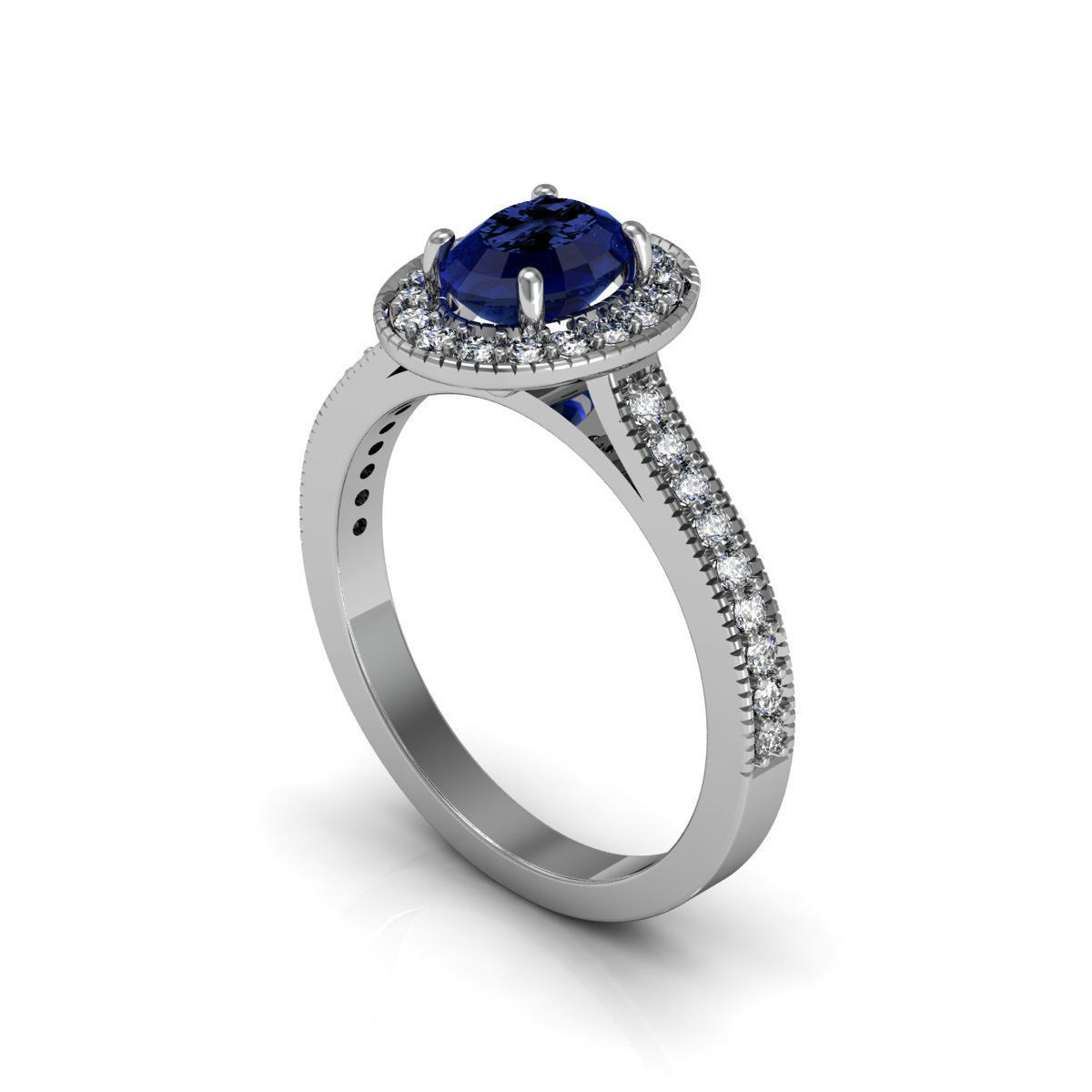 Oval One Row Diamond Ring SD 3D print model_10