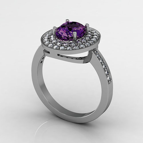 One Row Diamond Ring 3R 3D print model