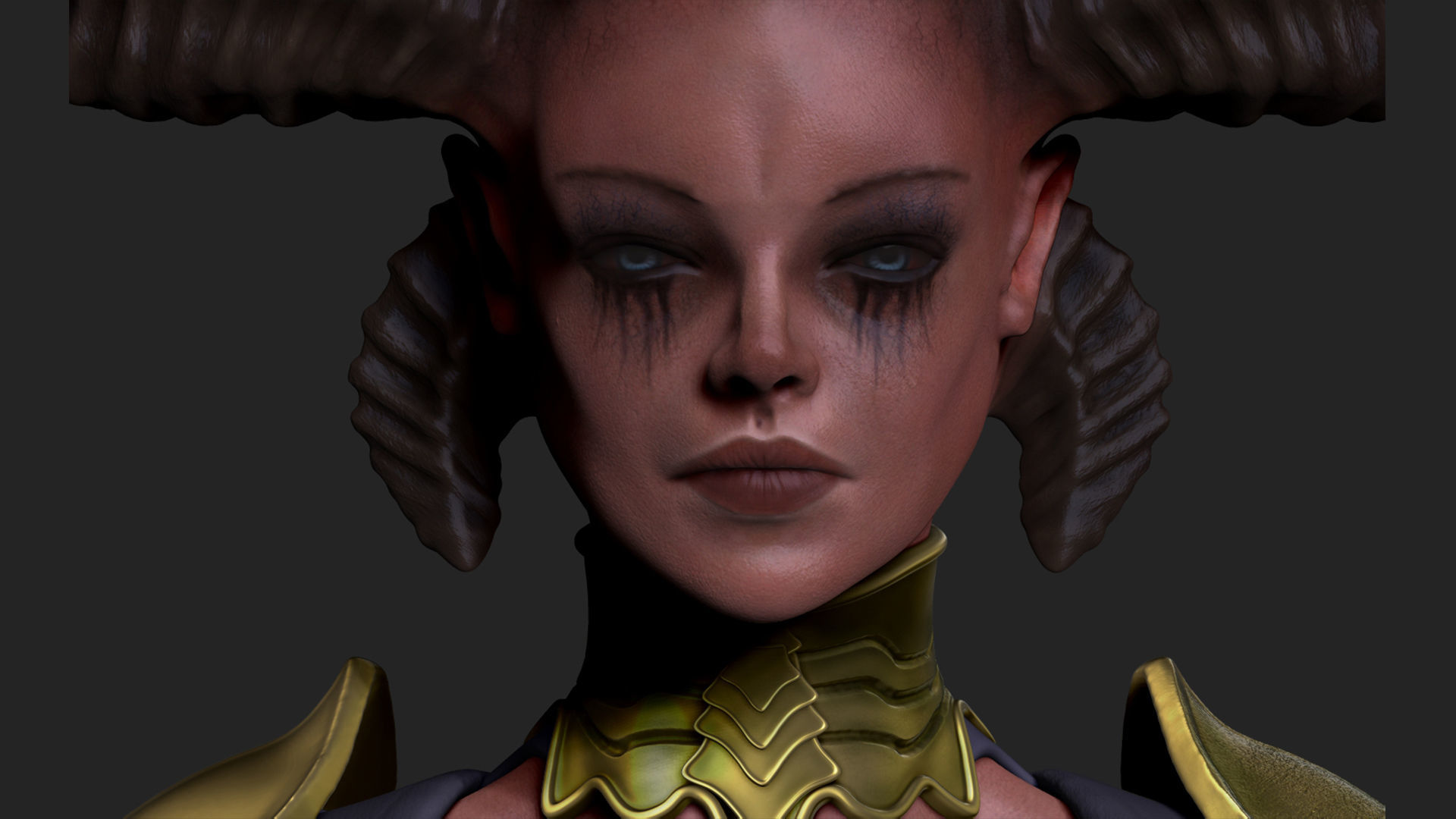 Lilith woman in futuristic outfit 3D model_3