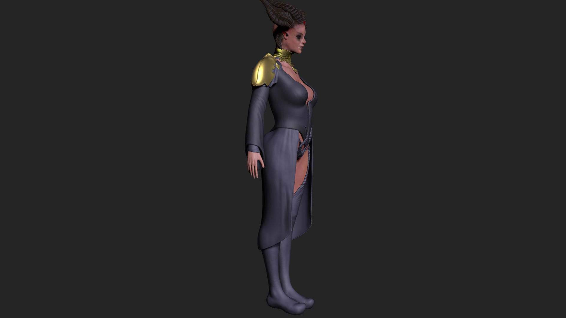 Lilith woman in futuristic outfit 3D model_2