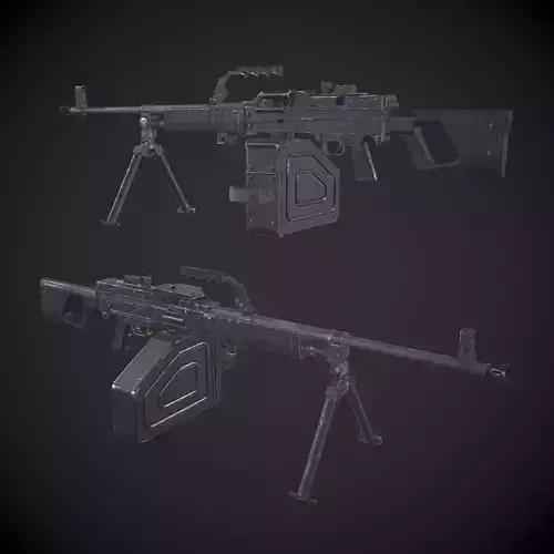 QJY-88 machine gun Low-poly 3D model