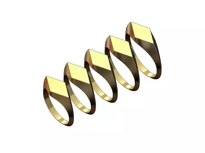 Thin Lozenge Shaped signet ring US sizes 5to9
