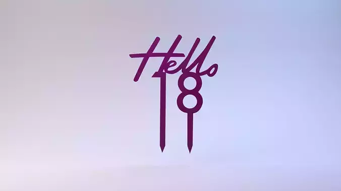 HELLO 18 - Cake Topper 3D print model