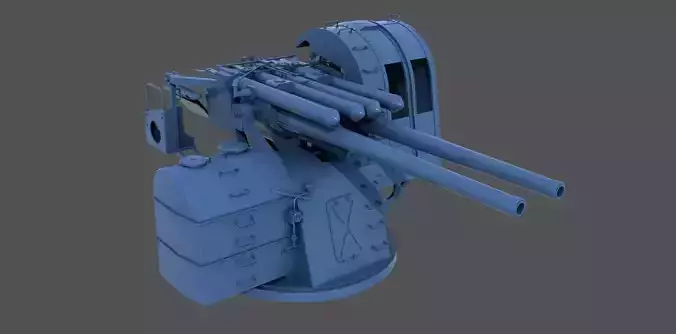 Yamato type 89 AA turret - Personal license - 1-100 scale 3D print model Yamato type 89 AA turret - Personal license - 1-100 scale 3D print model