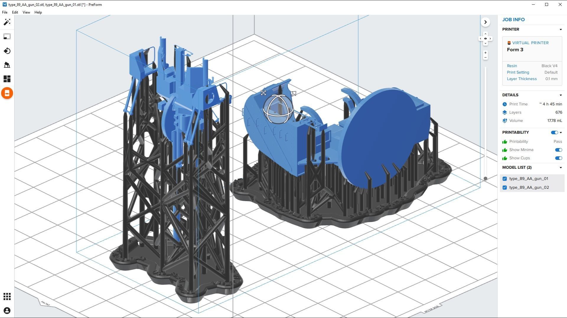 Yamato type 89 AA turret - Personal license - 1-100 scale 3D print model_8