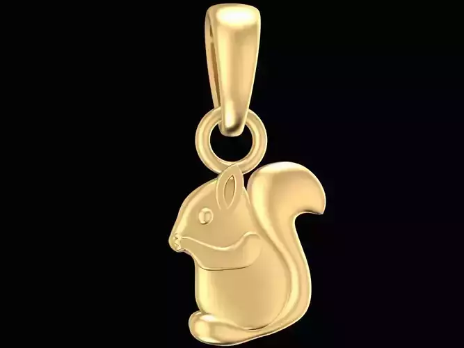 Cute Squirrel Pendant Jewelry Charm 3D Model  2195