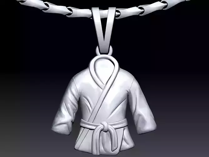 karate dress Kimono pendant Sculpture jewelry gold 3D print model