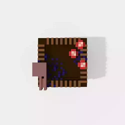 Voxel Cake Low-poly 3D model