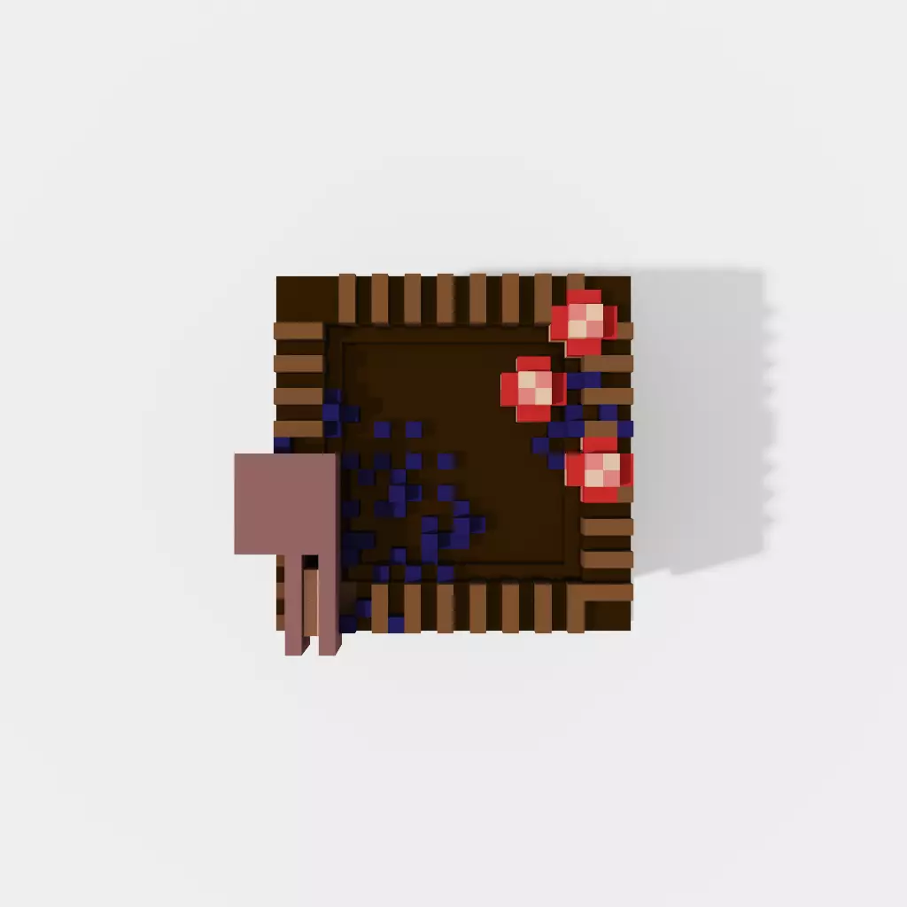 Voxel Cake Low-poly 3D model