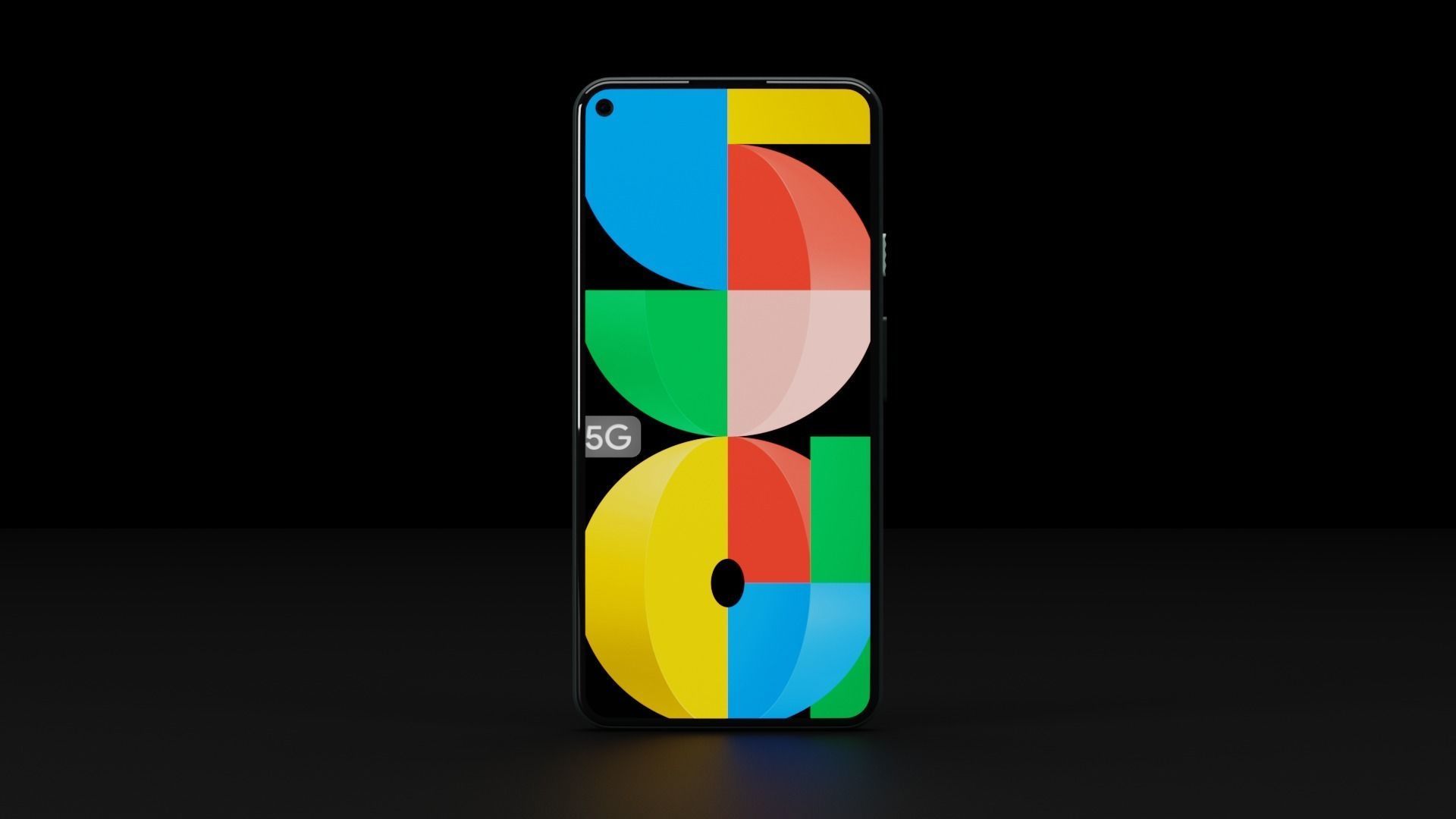 Google Pixel 5a in Official Color Low-poly 3D model_4