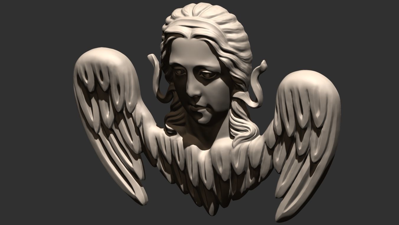 Angel Bas-Relief 3D print model_18