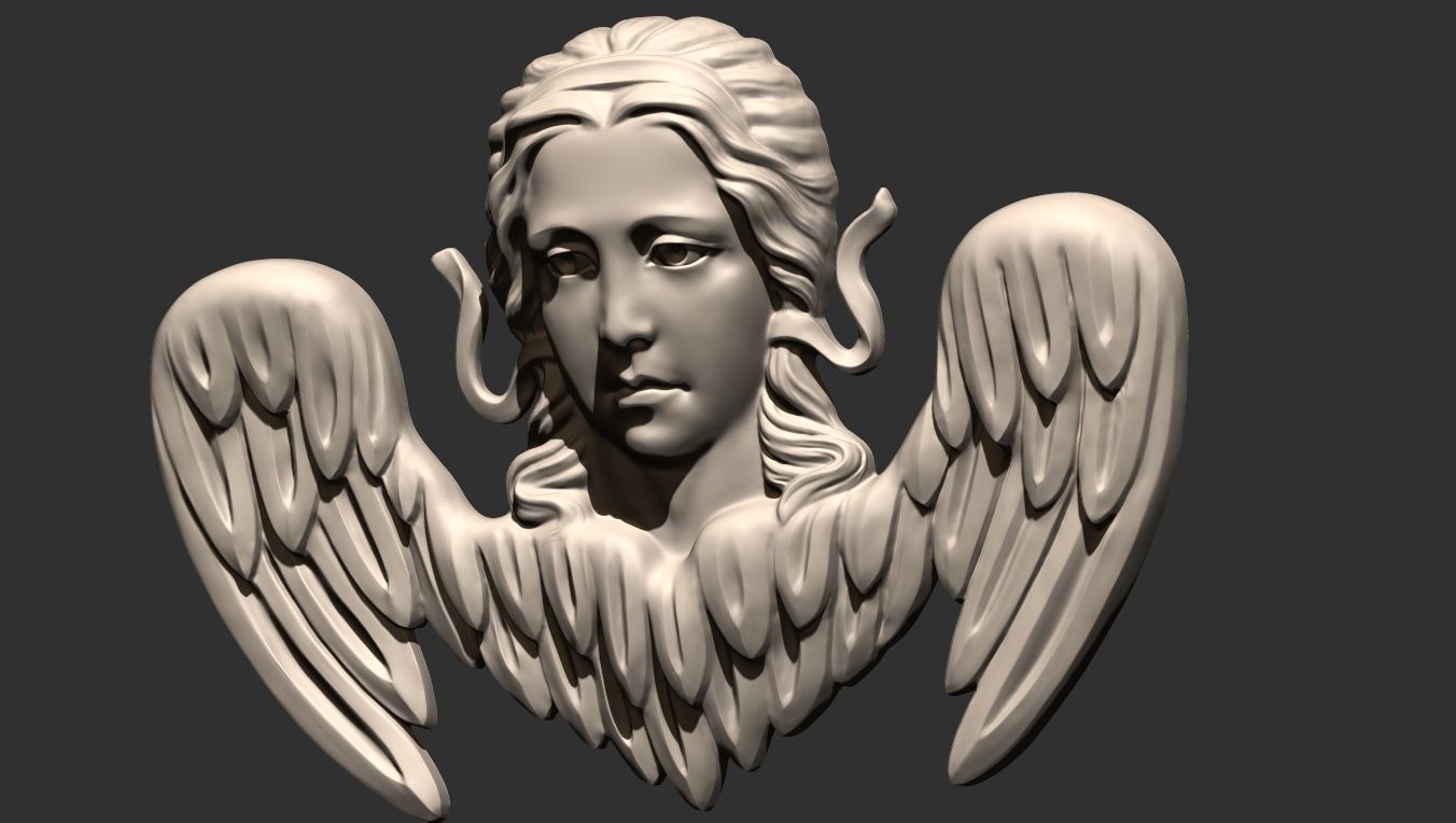 Angel Bas-Relief 3D print model_11