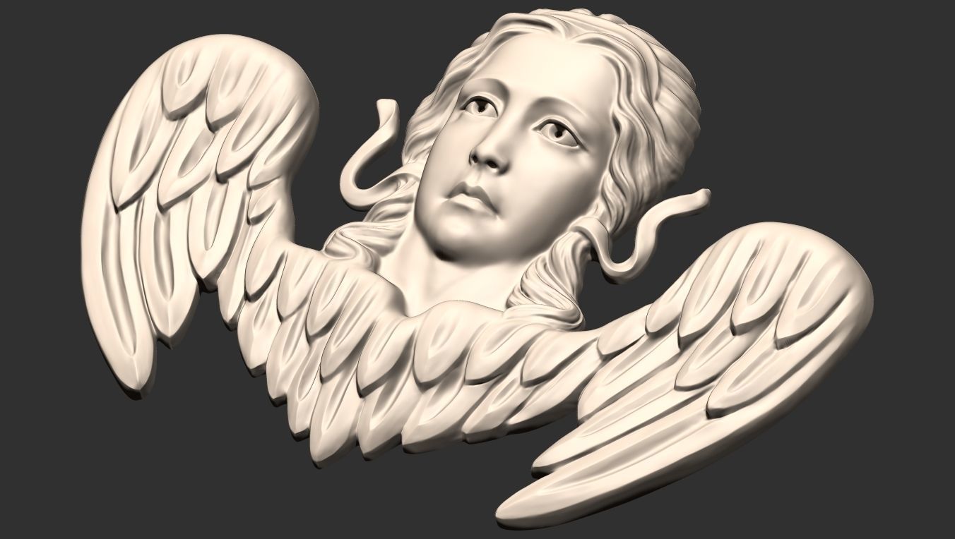 Angel Bas-Relief 3D print model_17