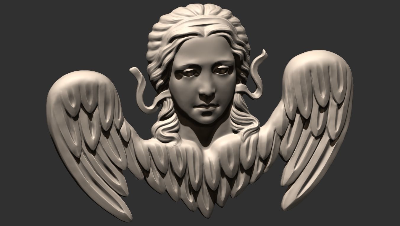 Angel Bas-Relief 3D print model_15