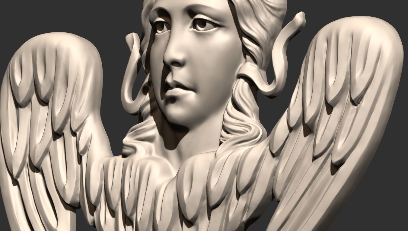 Angel Bas-Relief 3D print model_25