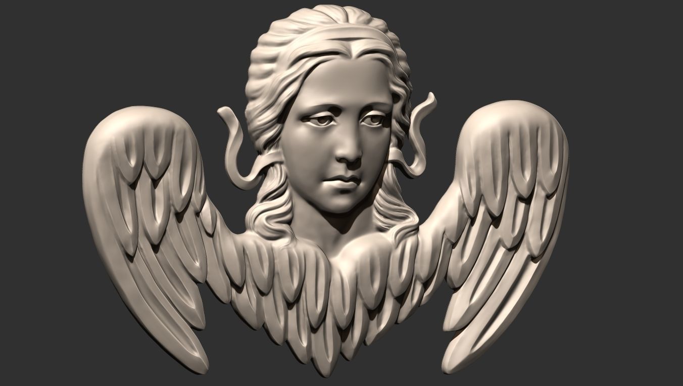 Angel Bas-Relief 3D print model_5