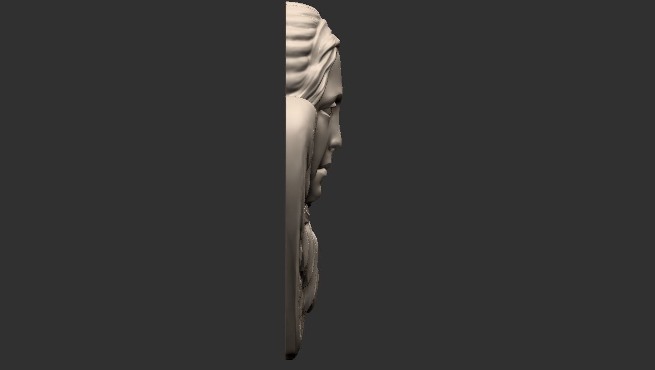 Angel Bas-Relief 3D print model_8