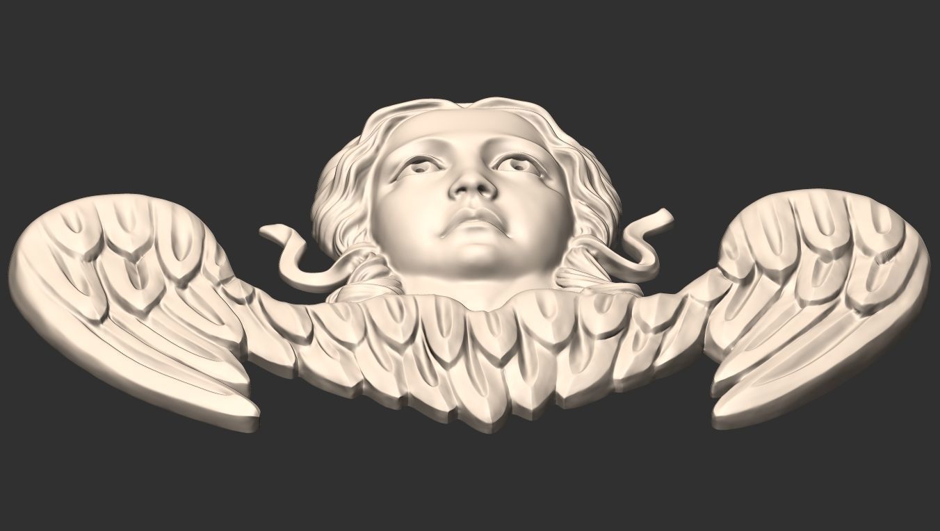 Angel Bas-Relief 3D print model_13