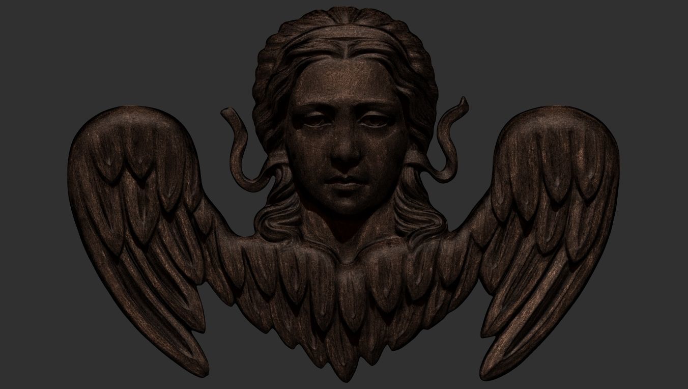 Angel Bas-Relief 3D print model_19